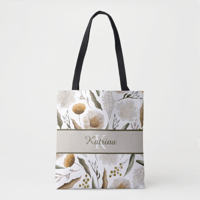 Bolsa de mão com flores monogramadas (Frente)