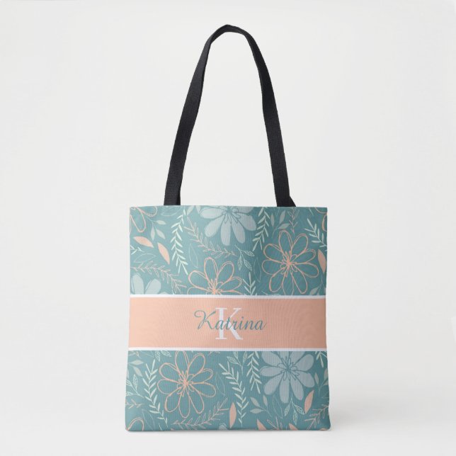 Bolsa de mão com flores monogramadas (Frente)