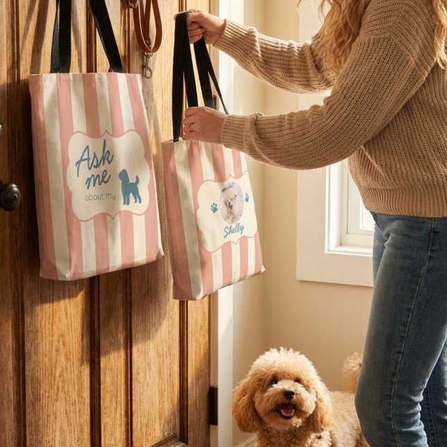 Bolsa de mão com foto personalizada de poodle mãe (Criador carregado)