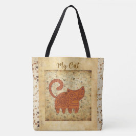 Bolsa de mão com gato vintage e antigo