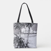 Bolsa de mão com gravação personalizada de praia t