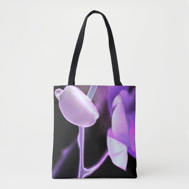 Bolsa de mão com impressão de orquídea luminosa (Frente)