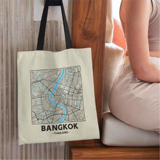 Bolsa de mão com mapa da cidade de Banguecoque, Ta