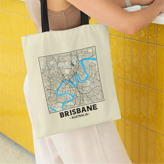 Bolsa de mão com mapa da cidade de Brisbane, Austr (Criador carregado)