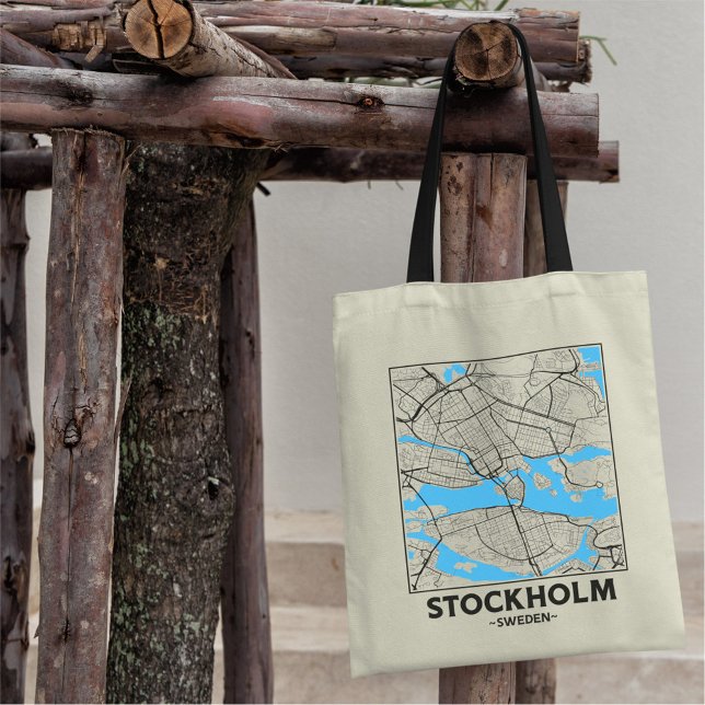 Bolsa de mão com mapa da cidade de Estocolmo, Suéc (Criador carregado)