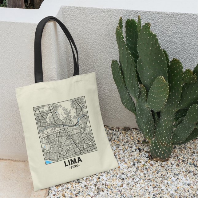 Bolsa de mão com mapa da cidade de Lima, Peru (Criador carregado)