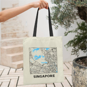 Bolsa de mão com mapa da cidade de Singapura