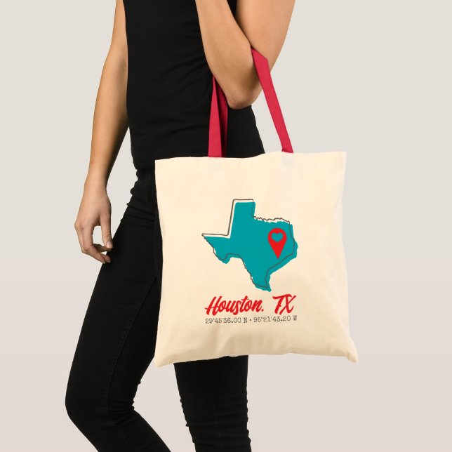 Bolsa de mão com mapa personalizado do Texas | Mar (Frente (produto))