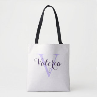 Bolsa de mão com monograma de lavanda personalizad