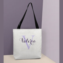 Bolsa de mão com monograma de lavanda personalizad
