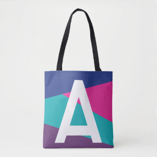 Bolsa de mão com monograma e bloco de cores retrô