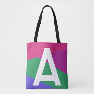 Bolsa de mão com monograma e bloco de cores retrô