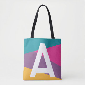 Bolsa de mão com monograma em bloco de cores retrô