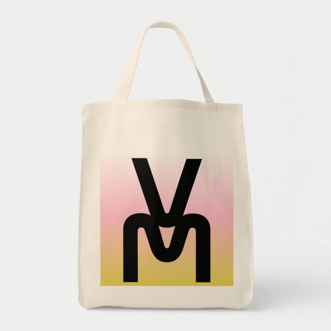 Bolsa de mão com monograma gradiente minimalista (Frente)