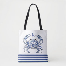 Bolsa de mão com monograma náutico costeiro de car
