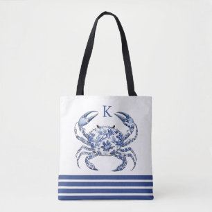 Bolsa de mão com monograma náutico costeiro de car