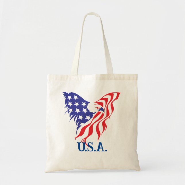 Bolsa de mão com monograma patriótico "E.U.A." (Frente)
