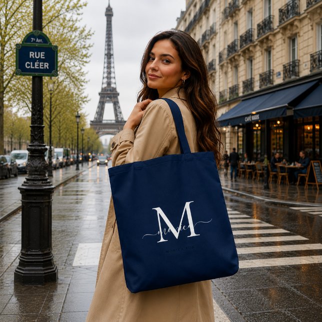 Bolsa de mão com monograma personalizado preto e d (Criador carregado)