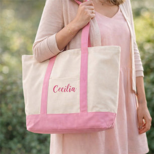 bolsa de mão com nome, bolsa de presente para madr