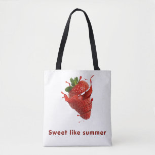Bolsa de mão com padrão de frutas fofas
