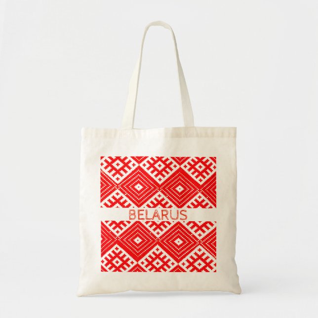 Bolsa de mão com padrão folclórico da Bielorrússia (Frente)