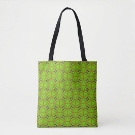 Bolsa de mão com padrão geométrico verde