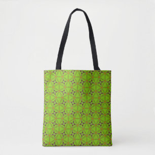 Bolsa de mão com padrão geométrico verde