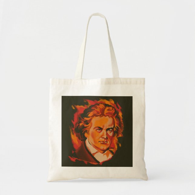 Bolsa de mão com paleta de fogo de Beethoven Citaç (Frente)