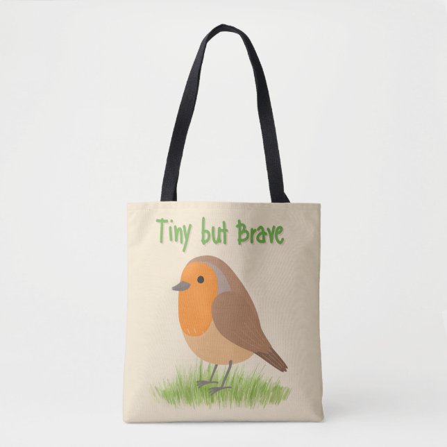Bolsa de mão com passarinho robin fofo (Frente)