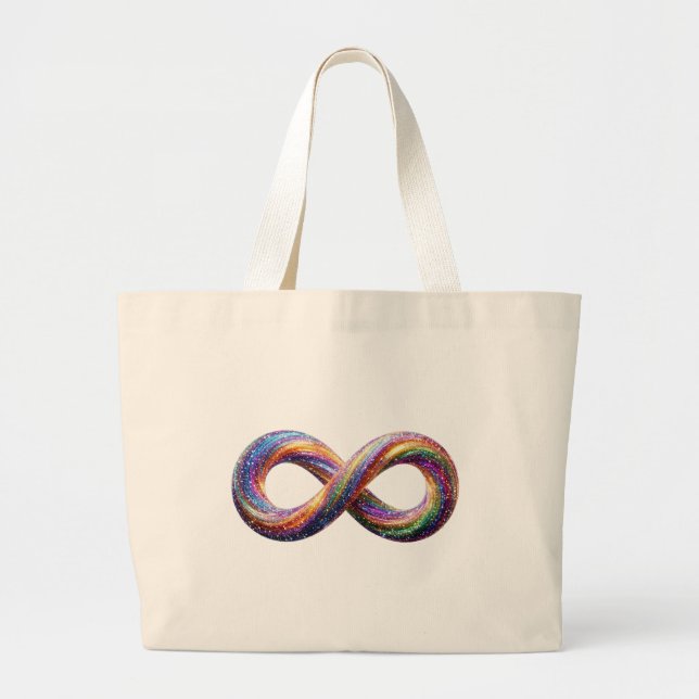 Bolsa de mão com símbolo de infinito de arco-íris  (Frente)