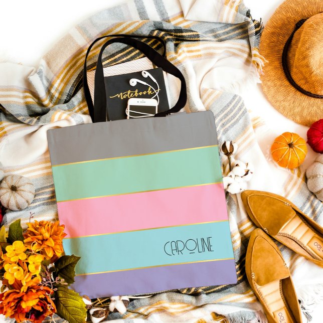 Bolsa de mão com tema de padrão pastel Chic e eleg (Criador carregado)
