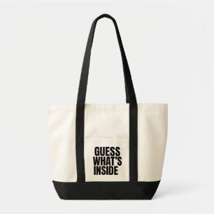 Bolsa de mão com texto em negrito e engraçado 'Adi