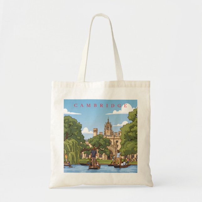 Bolsa de mão com vista do rio Cam em Cambridge (Frente)