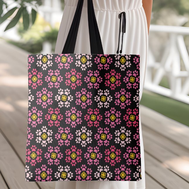 Bolsa de Mão Coral Vermelho e Rosa com Pegada (Criador carregado)