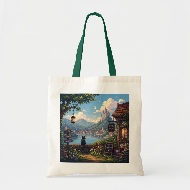 Bolsa de mão Cozy Pixel Fantasy Riverside (Frente)
