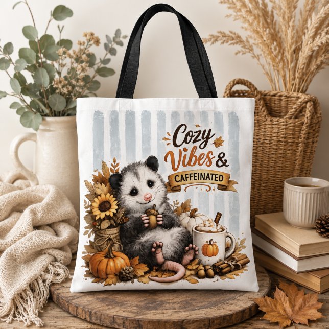 Bolsa de mão Cozy Vibes & Opossum Cafeinado | F (Criador carregado)