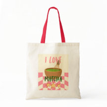 Bolsa de mão Cute I Love Matcha | Chá Verde Estéti