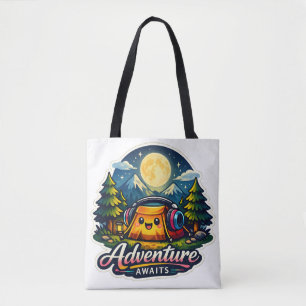 Bolsa de mão de acampamento Kawaii fofa espera ave
