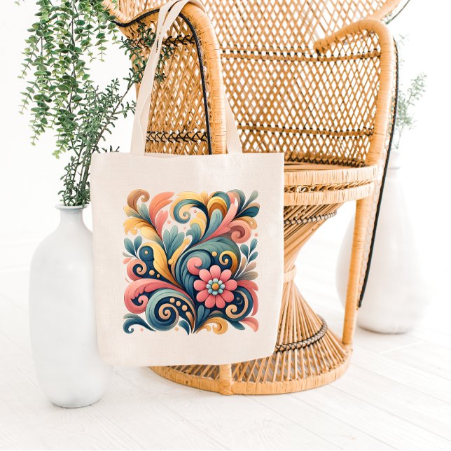 Bolsa de mão de arte floral colorida (Criador carregado)