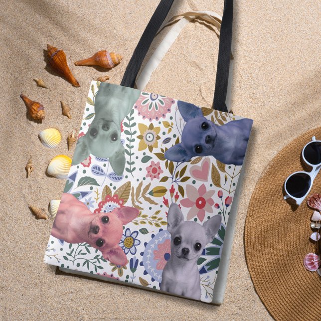 Bolsa de mão de Chihuahuas em aquarela fofa – Colo (Criador carregado)