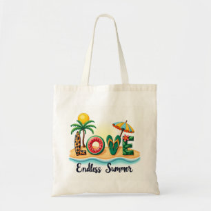 Bolsa de mão de desenho animado de praia tropical