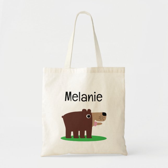 Bolsa de mão de desenho animado de ursinho marrom  (Frente)