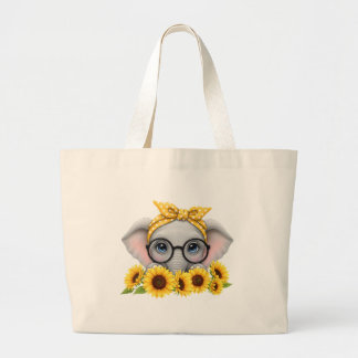 Bolsa de mão de girassol de elefante fofa