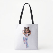 Bolsa de mão de menina de academia de desenho anim