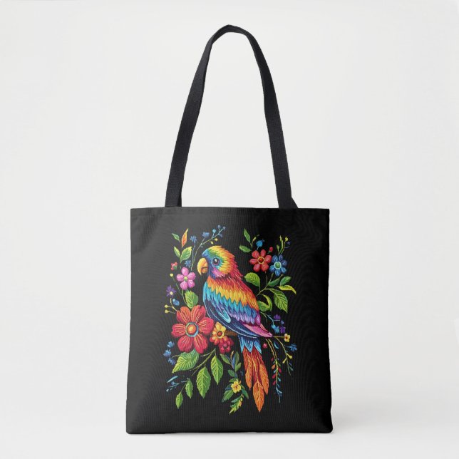 Bolsa de mão de papagaio vibrante (Frente)