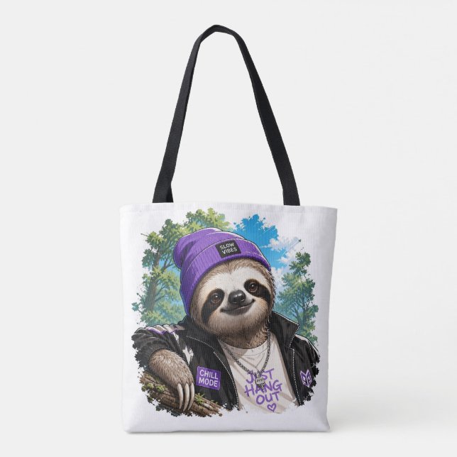 Bolsa de mão de preguiça relaxando (Verso)