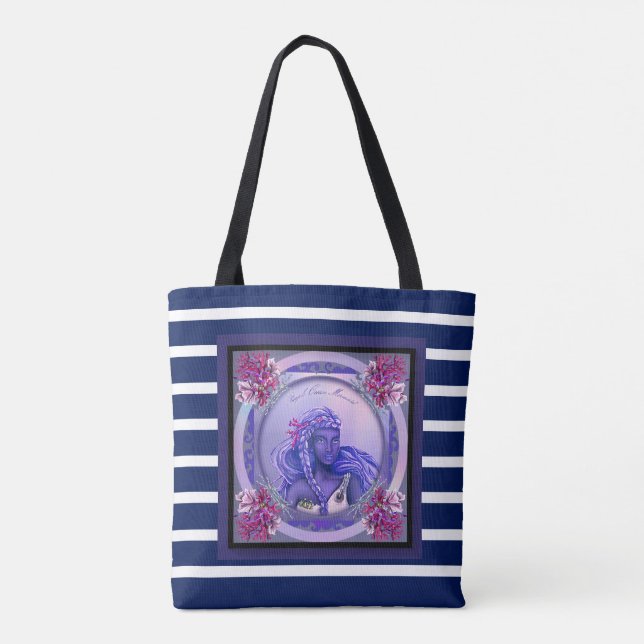 Bolsa de mão de sereia Oceano Roxo (Verso)