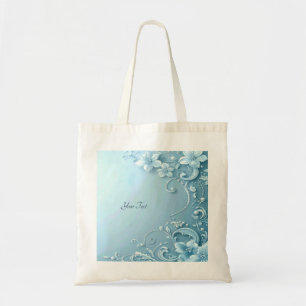 Bolsa de mão decorativa floral azul