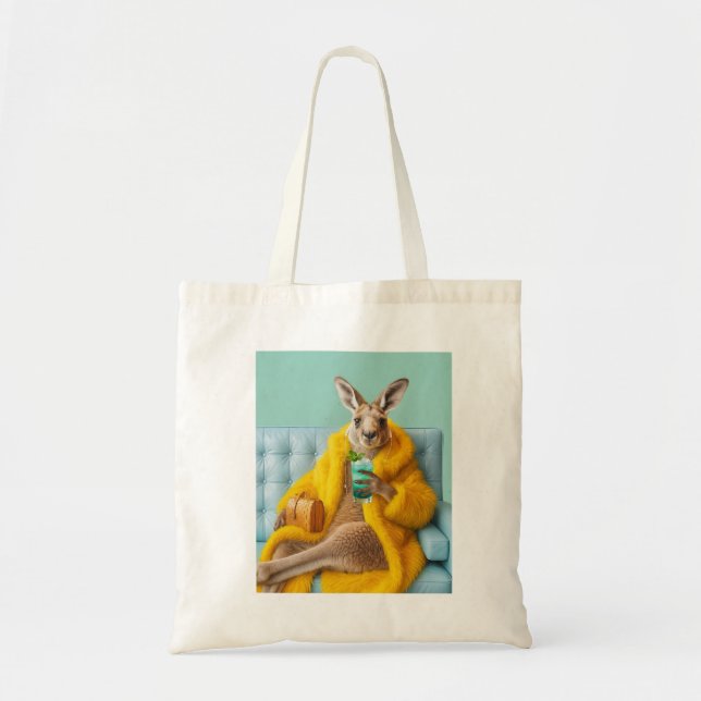 Bolsa de mão divertida de canguru com casaco de pe (Frente)