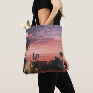 Bolsa de mão do pôr do sol estético